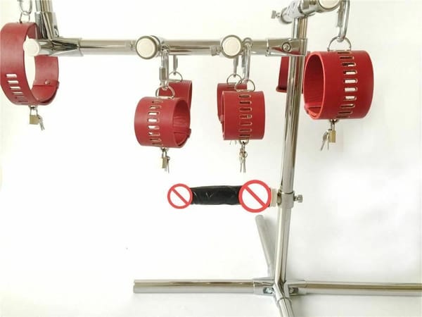 House Of Dasein Stainless Steel Bondage Frame Red House of Dasein
