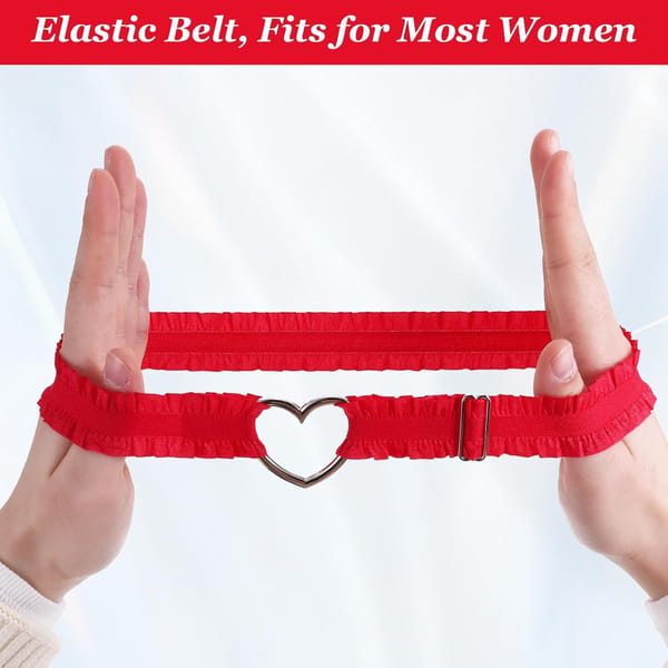 House of Dasein Heart Lace Thigh Garter Set Red 2 Piece House of Dasein