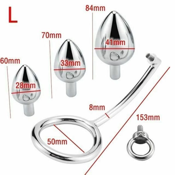 House Of Dasein Stainless Steel Butt Plug & Penis Ring L House of Dasein