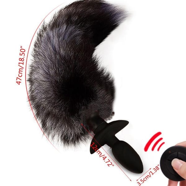 House Of Dasein Vibrating Fox Tail Butt Plug Grey House of Dasein