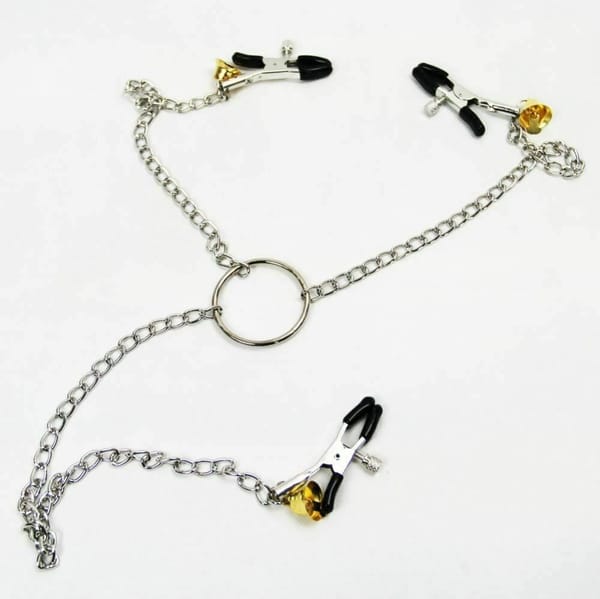 House of Dasein Nipple Clamps With Long Chain Black House of Dasein
