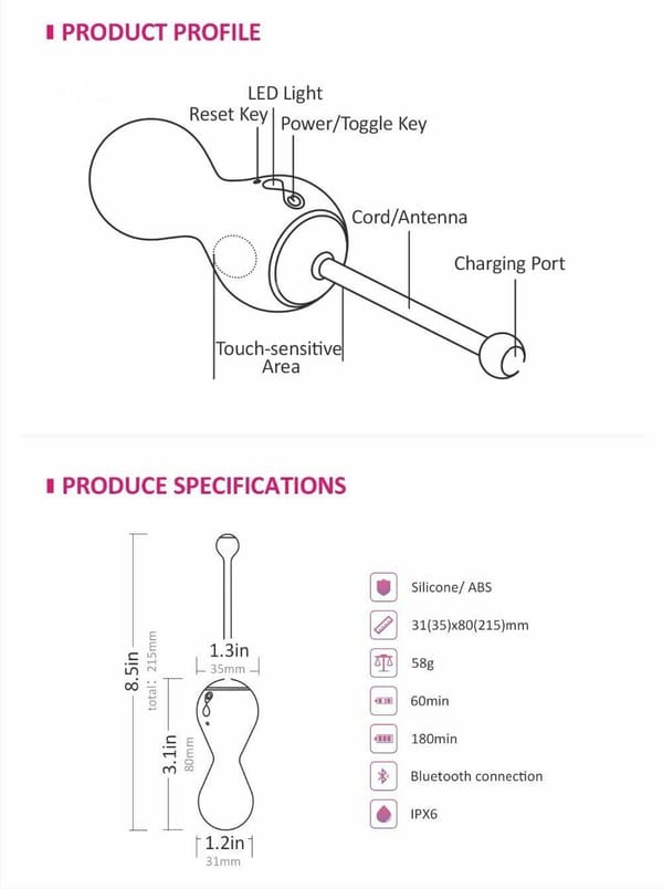 House of Dasein Magic Motion Bluetooth App Controlled Kegel Balls Blue House of Dasein
