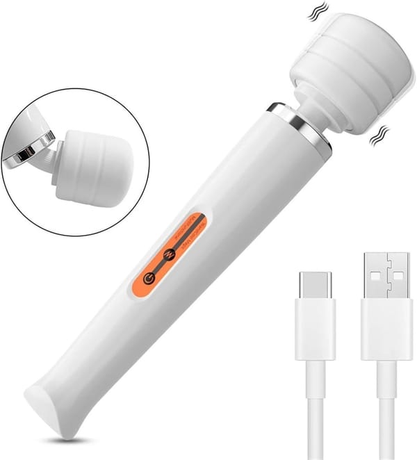 10 Speed Plug In Wand Vibrator Black LOVVA