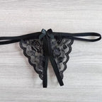 Yunfangyan Lace Bow Crotch T Panties Pink Free Size LOVVA