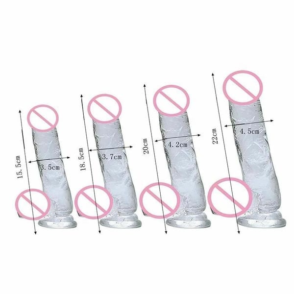 House Of Dasein Clear Jelly Dildo With Balls & Suction Cup M 18cm House of Dasein