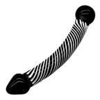 House of Dasein Double Ended Striped Glass Dildo Black House of Dasein