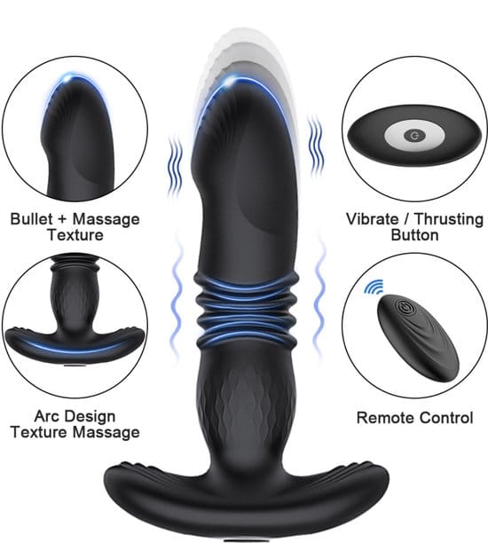 Does Not Apply Remote Control Wearable Vibrating Retractable Anal Plug LOVVA