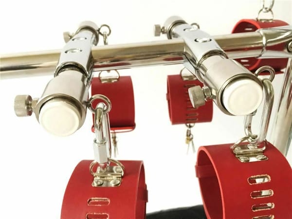 House Of Dasein Stainless Steel Bondage Frame Red House of Dasein