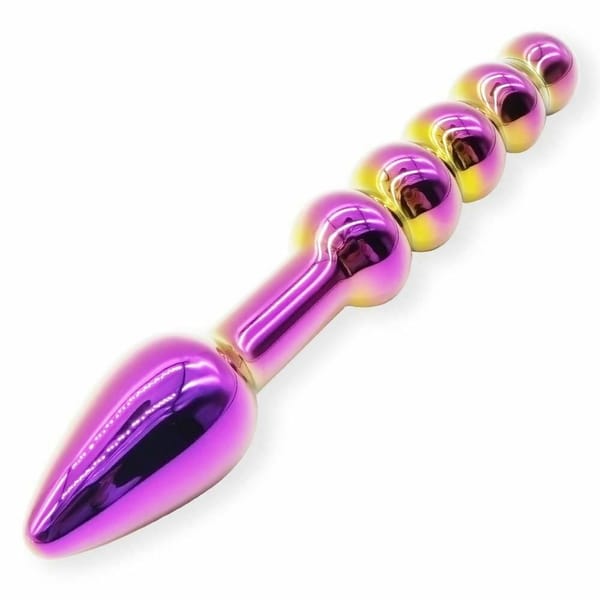 House of Dasein Double Ended Glass Anal Beads Dildo Gold 18 cm House of Dasein