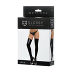 Glossy Lotis Wetlook Stockings Black XL Glossy