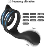 Silicone Vibrating Cock Ring With Ball Stretcher LOVVA