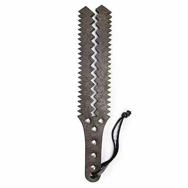 House of Dasein Genuine Leather Sawtooth Paddle Brown House of Dasein