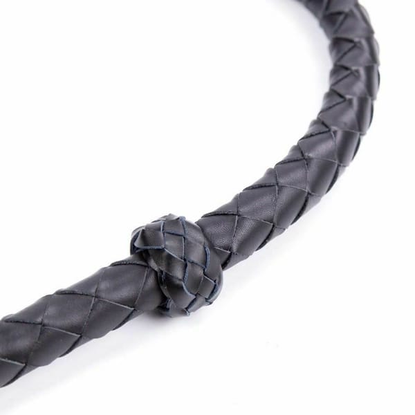 House of Dasein Genuine Leather Whip Black 121cm House of Dasein