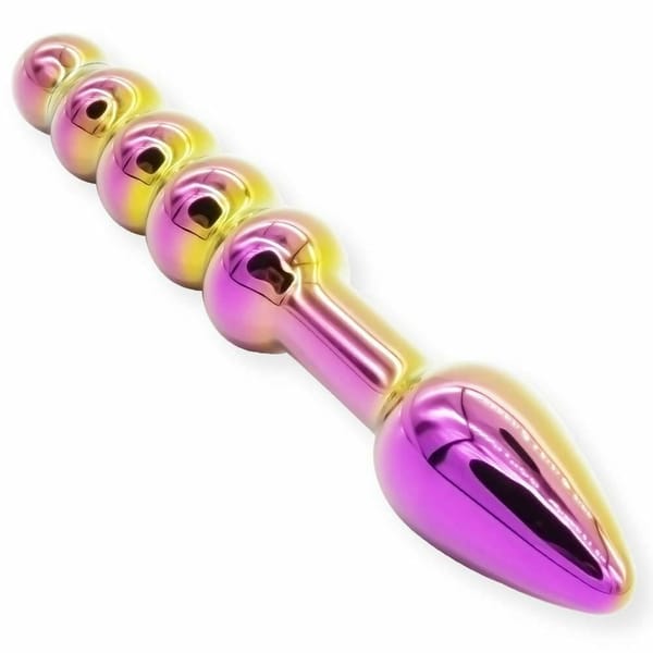 House of Dasein Double Ended Glass Anal Beads Dildo Gold 18 cm House of Dasein