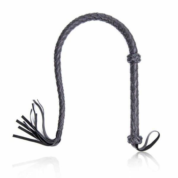 House of Dasein Genuine Leather Whip Black 121cm House of Dasein