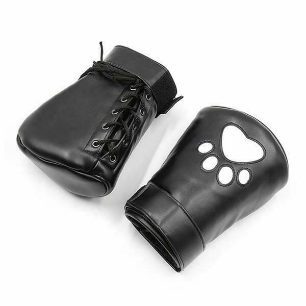 House of Dasein Puppy Play Mittens BDSM Restraints Black House of Dasein