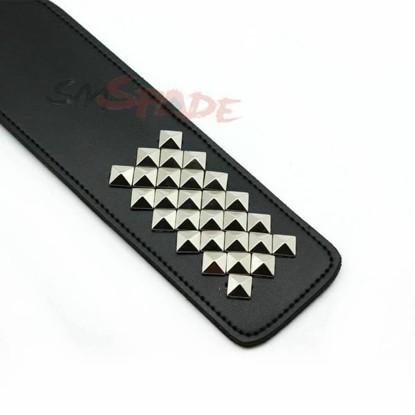 House of Dasein Studded Faux Leather Spanking Paddle Black House of Dasein