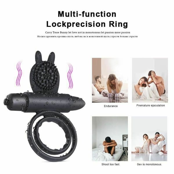 House of Dasein Vibrating Double Cock Ring Black House of Dasein
