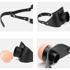 House Of Dasein Bondage Belt Latex Mouth Gag With Flexible Dildo Plug BDSM Restraint House of Dasein