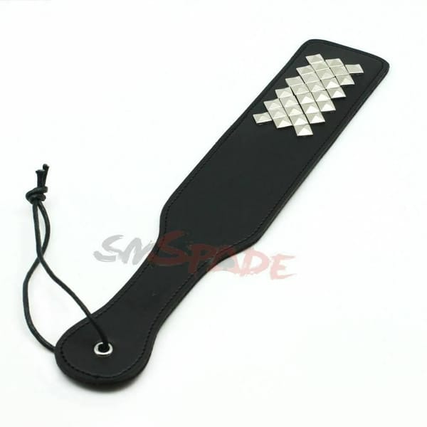 House of Dasein Studded Faux Leather Spanking Paddle Black House of Dasein