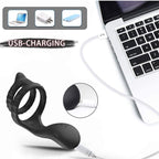 Silicone Vibrating Cock Ring With Ball Stretcher LOVVA