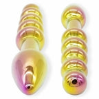 House of Dasein Double Ended Glass Anal Beads Dildo Gold 18 cm House of Dasein