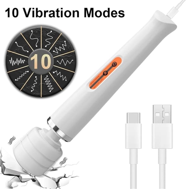 10 Speed Plug In Wand Vibrator Black LOVVA
