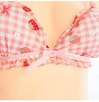House Of Dasein Strawberry Plaid Lingerie Set House of Dasein