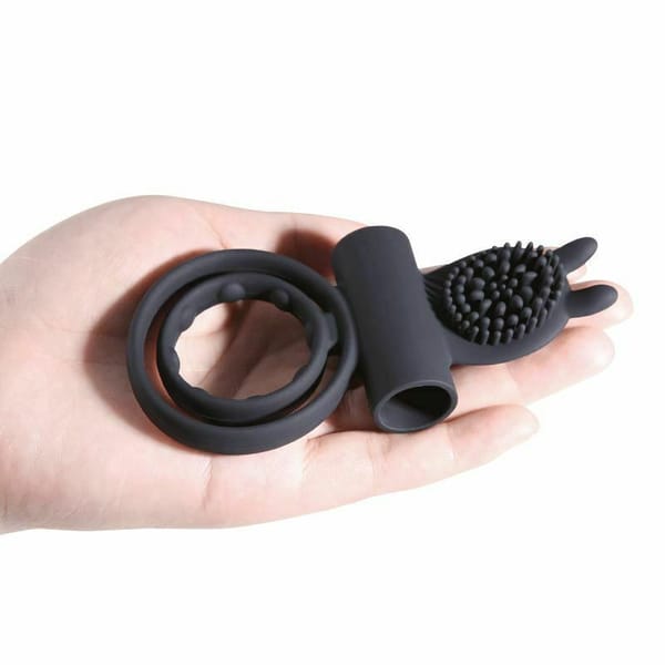 House of Dasein Vibrating Double Cock Ring Black House of Dasein