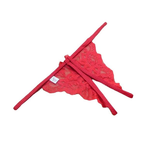 Yunfangyan Lace Bow Crotch T Panties Pink Free Size LOVVA
