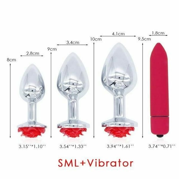 House Of Dasein Rose Butt Plug Set Red House of Dasein