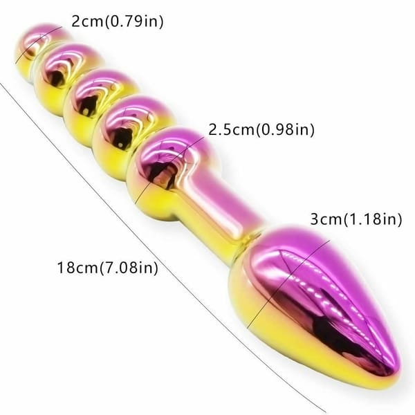 House of Dasein Double Ended Glass Anal Beads Dildo Gold 18 cm House of Dasein