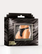 Male Power Zipper Stretchy Mens Thong Black Male Power