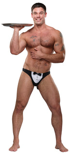 Male Power MaitreD Thong Novelty Underwear With Tuxedo Pouch Black Male Power