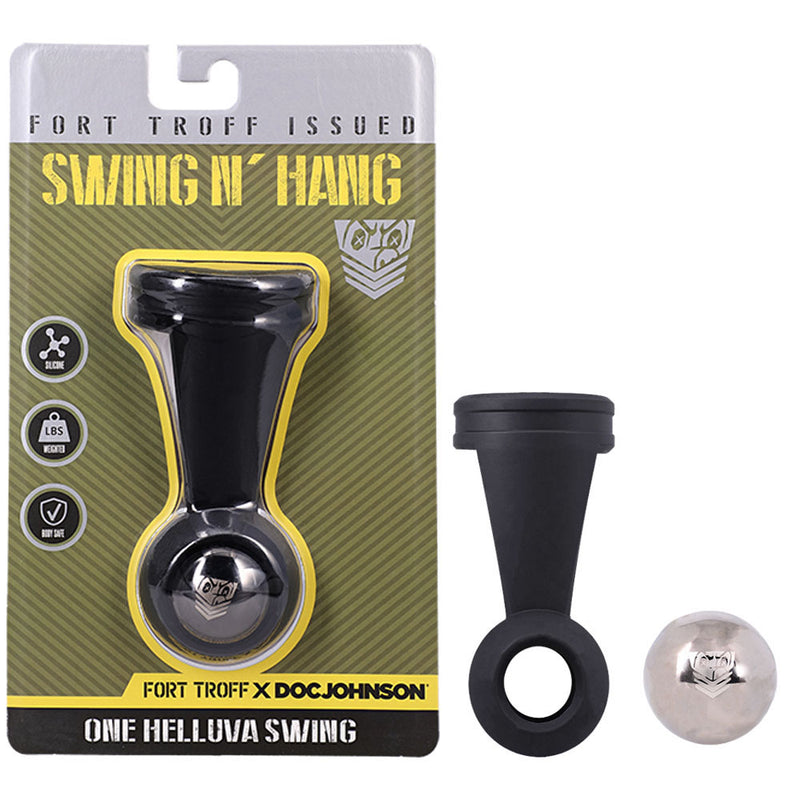 Doc Johnson Fort Troff Swing N' Hang Weighted Ball Tugger Black