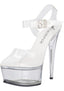 Lapdance Clear Platform Sandal With Quick Release Strap 6 inches Heel Xgen Products