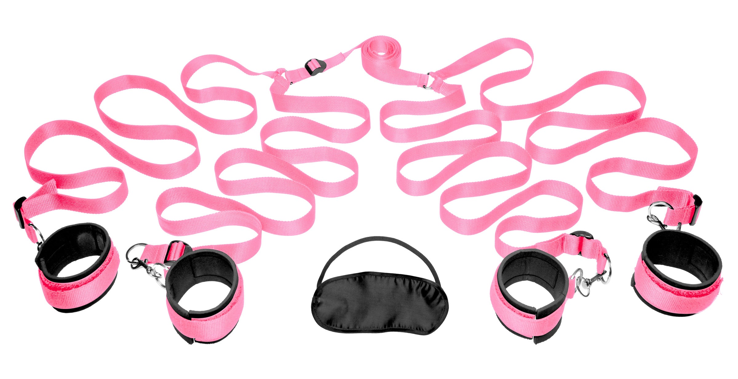 XR Brands Frisky Bedroom Fetish Play Restraint Kit Pink