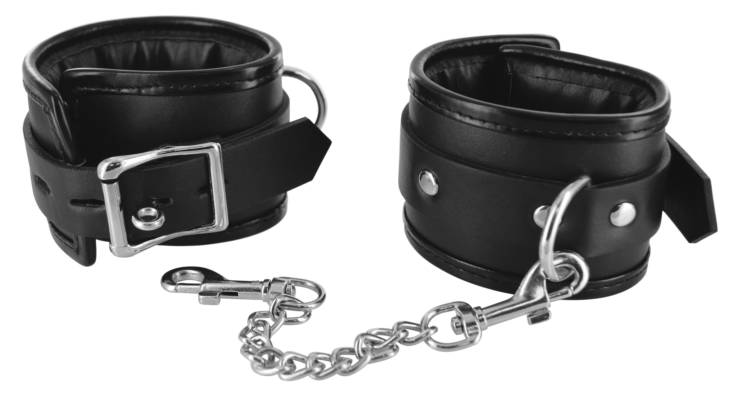 XR Brands Strict Locking Padded Wrist Cuffs With Chain
