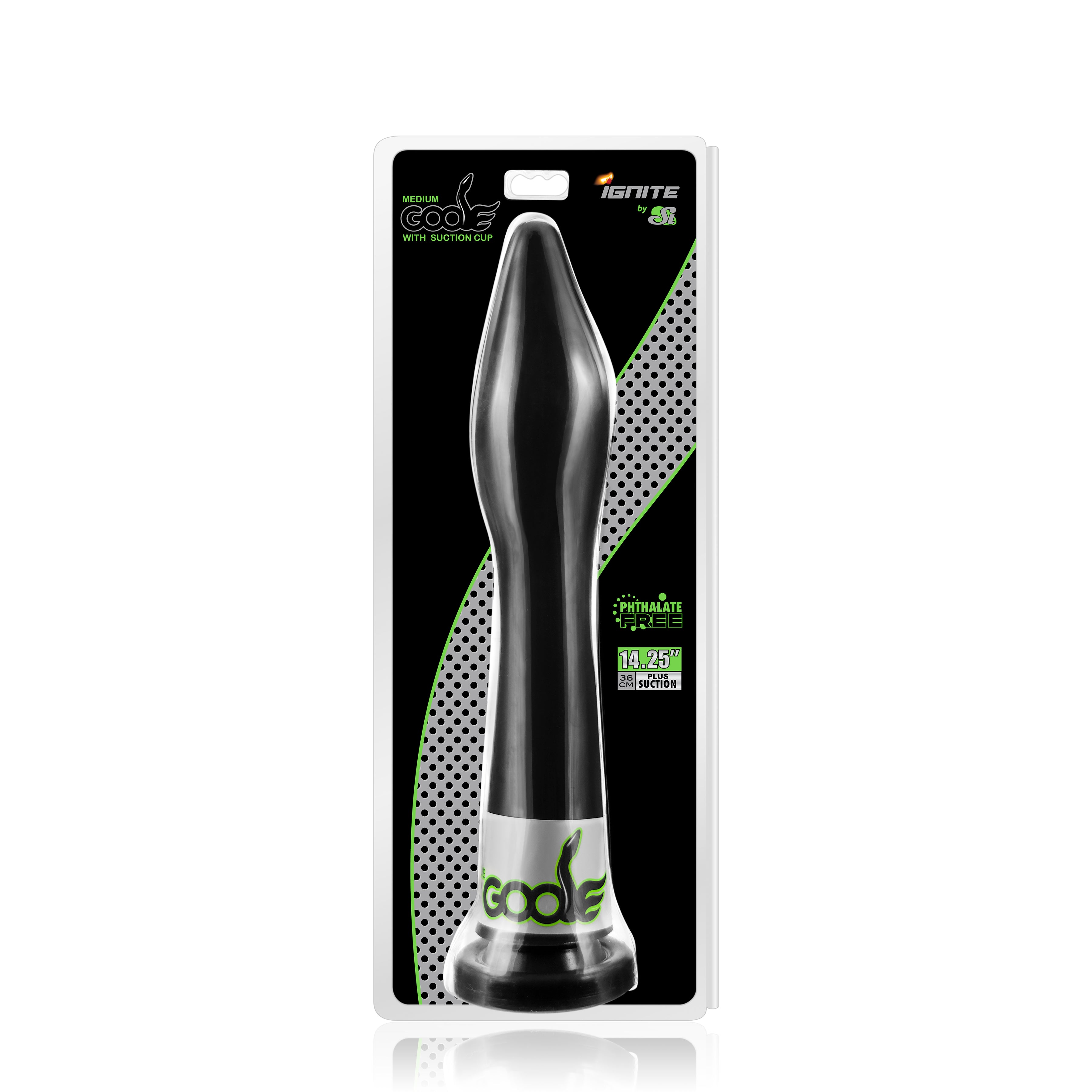 Si Novelties Goose Medium Anal Dildo With Suction Black Si Novelties