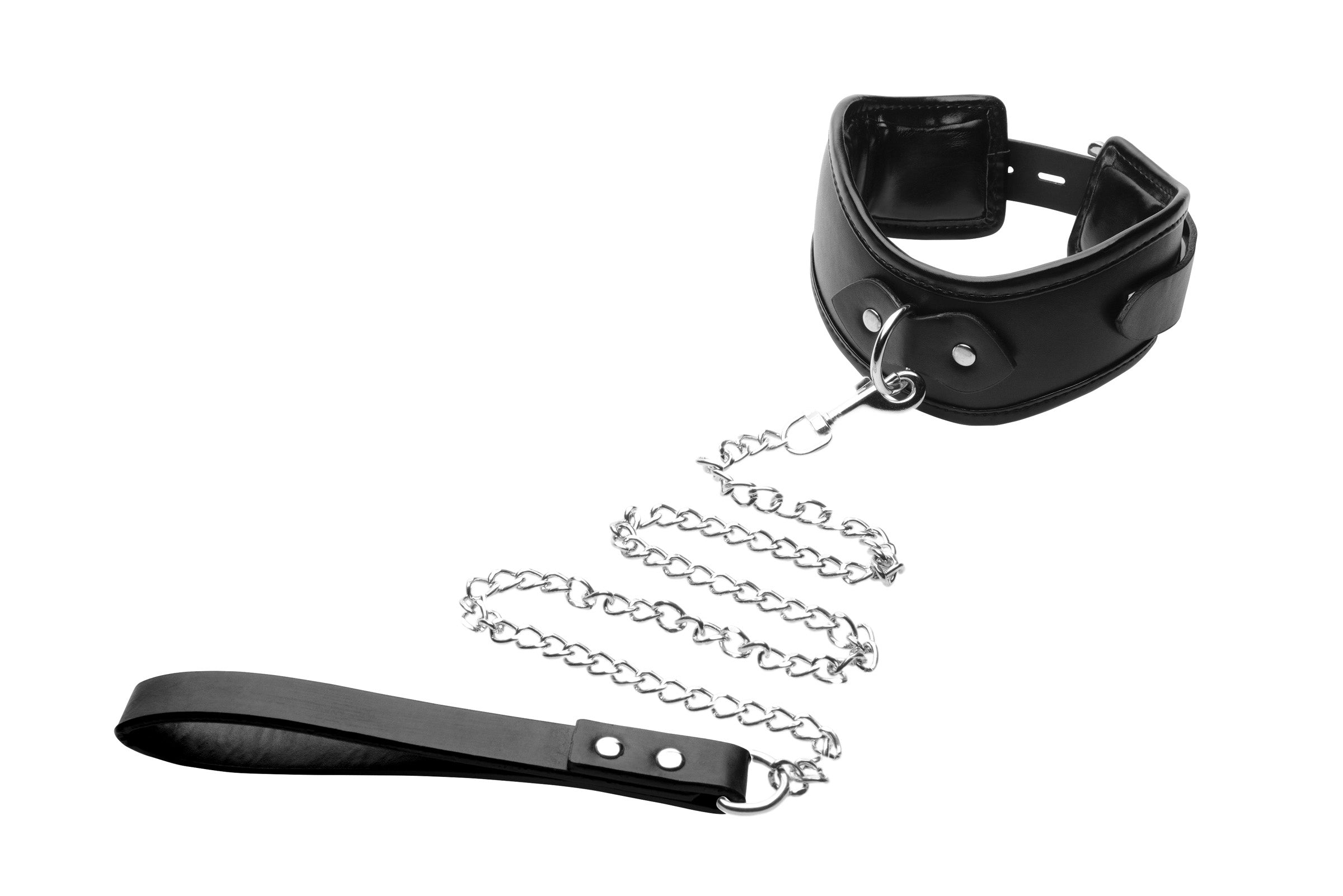 XR Brands Strict Padded Locking Posture Bondage Collar Black Secondary image