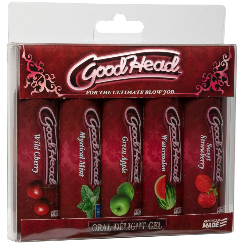 Doc Johnson Goodhead Oral Delight Gel Flavoured Oral Lotions Set Of 5 x 30ml Bottles