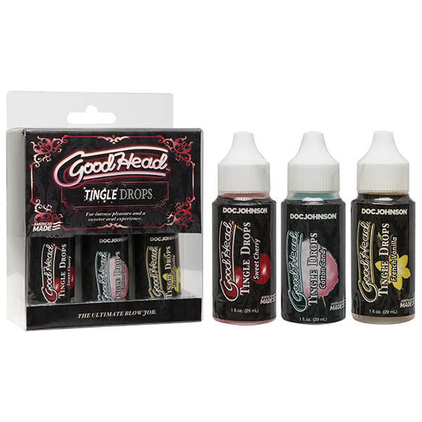 Doc Johnson GoodHead Tingle Drops Cherry Cotton Candy & French Vanilla 3 Pack