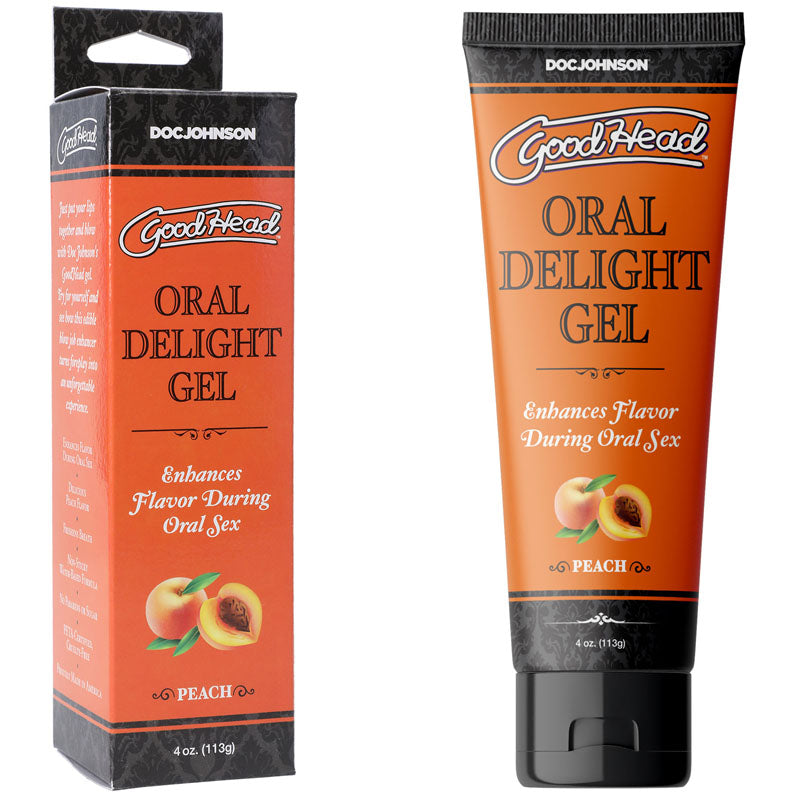 Doc Johnson GoodHead Oral Delight Gel Peach Flavoured Oral Gel 120ml Tube Doc Johnson
