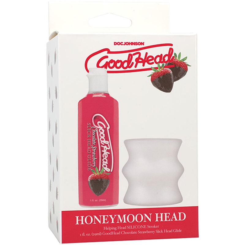 Doc Johnson GoodHead Honeymoon Head Kit Chocolate Strawberry GoodHead Glide With Helping Head Stroker