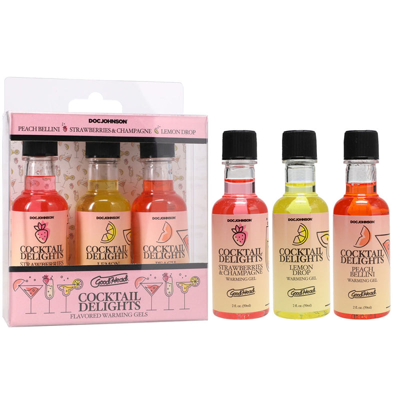 Doc Johnson GoodHead Cocktail Delights Flavoured Warming Oral Sex Gels 59ml Bottles Set of 3