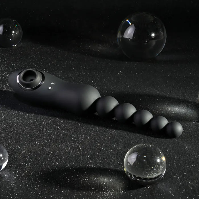 Playboy Pleasure LET IT BEAD USB Rechargeable Vibrating Anal Beads With Clitoral Suction Playboy Pleasure