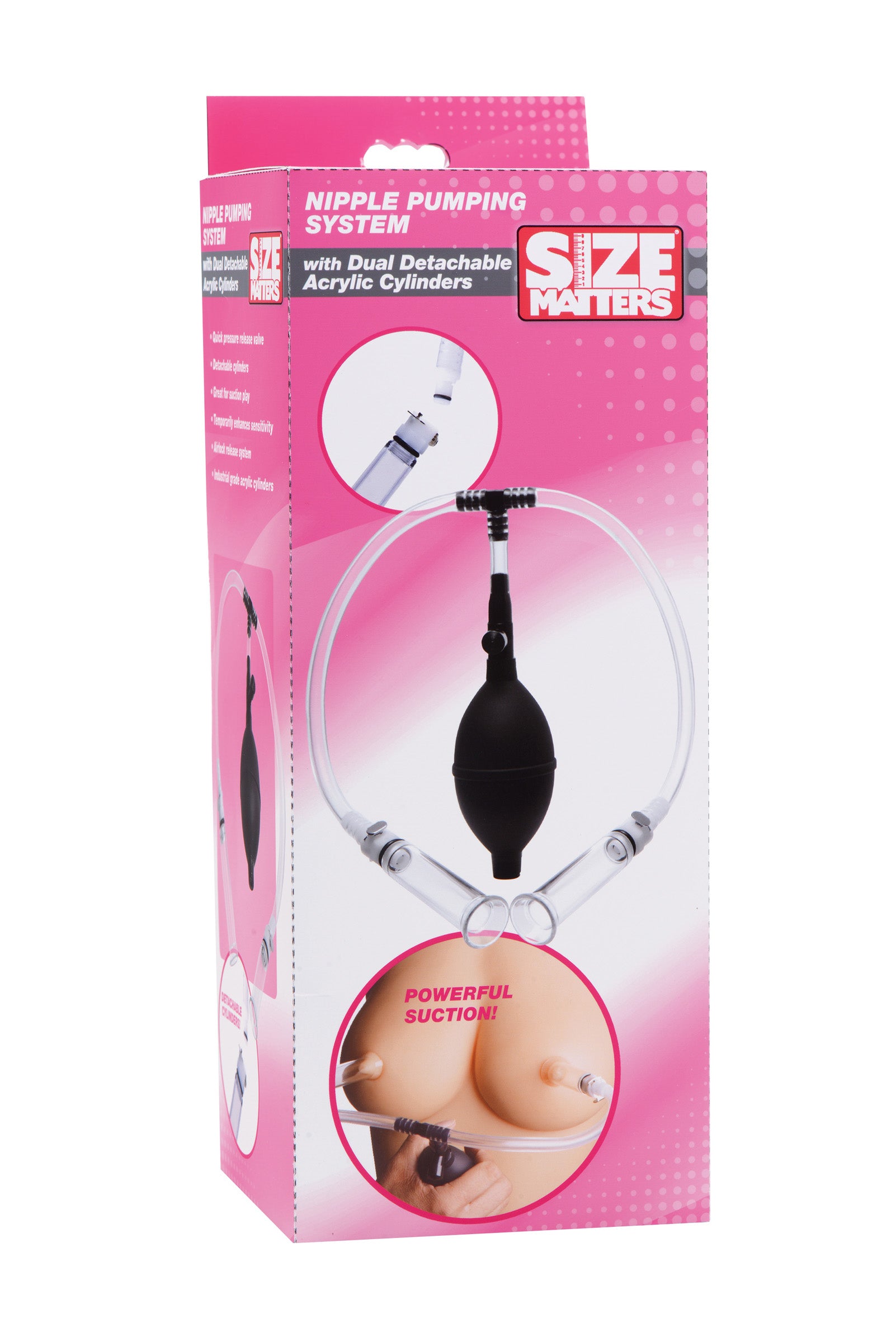 XR Brands Size Matters Nipple Pumping System With Dual Cylinders Main image