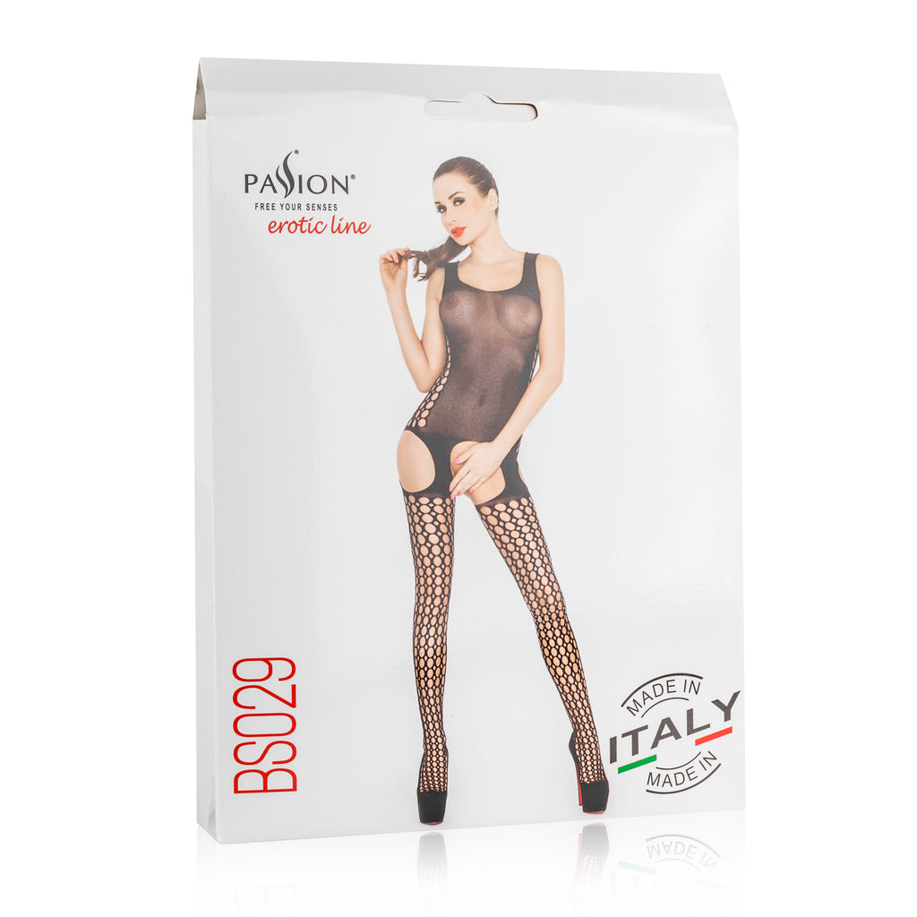 Passion Lingerie Sheer Body Hugging Bodystocking BS029 One Size Black Passion Lingerie