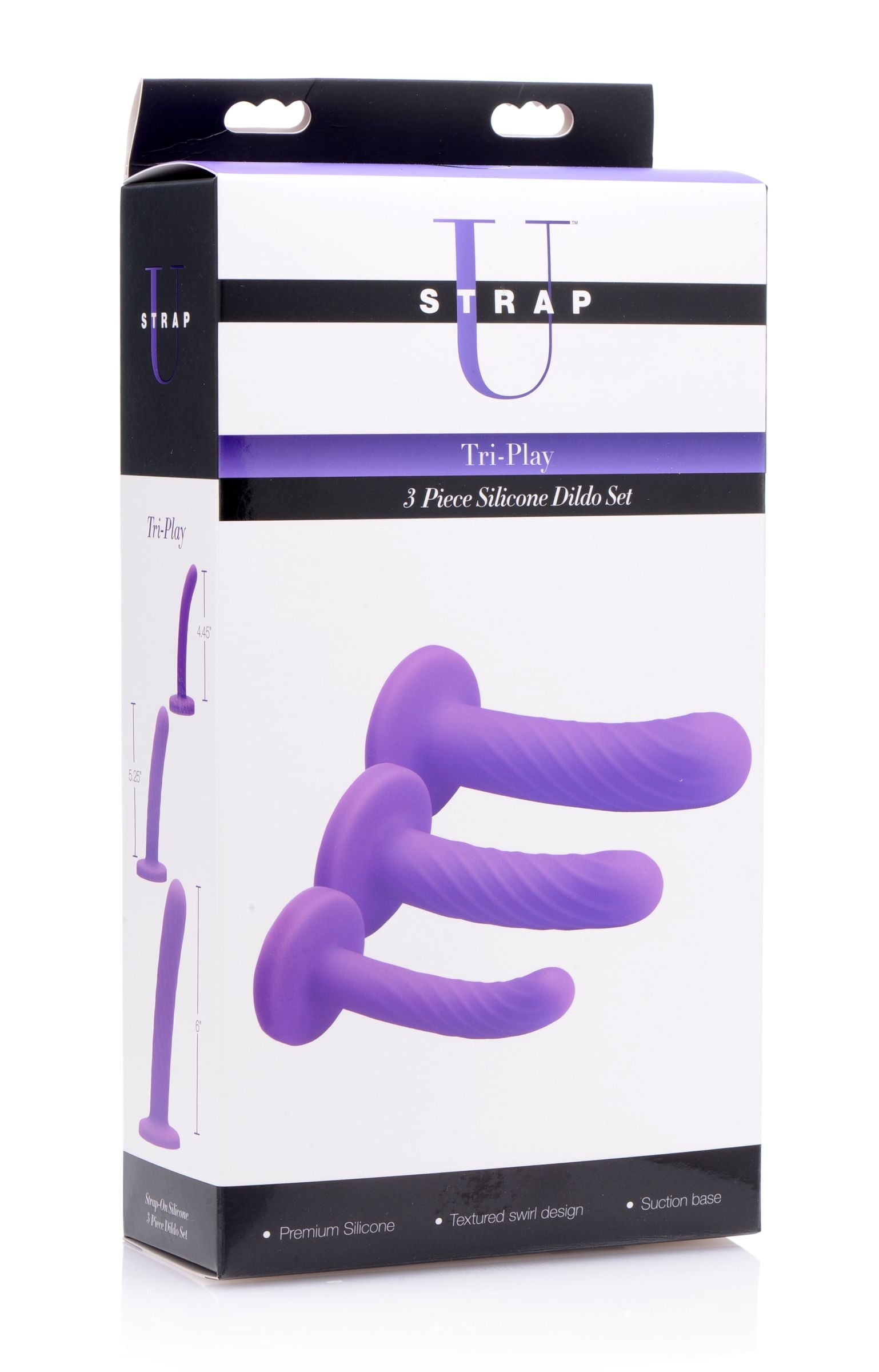 XR Brands Strap U Tri Play Silicone Dildo Set 3 Piece Main image