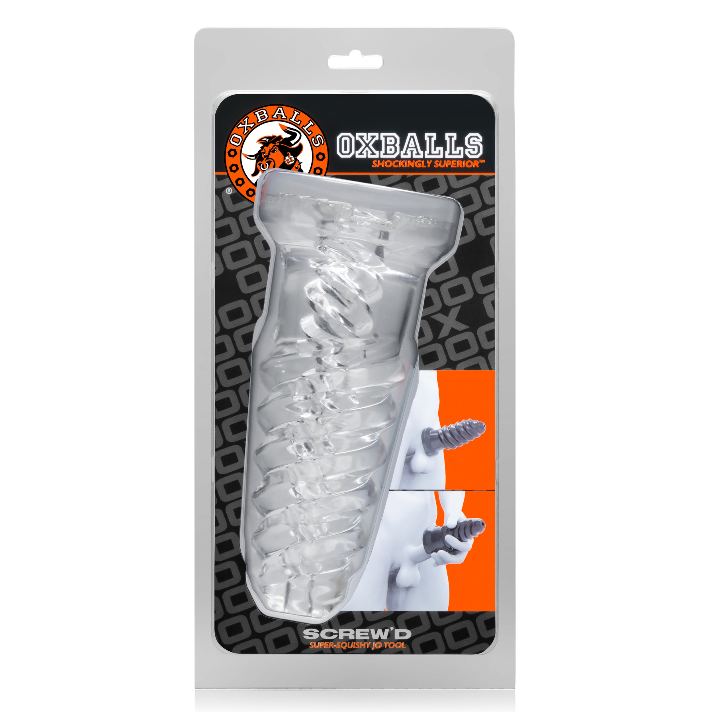 Oxballs Screwd Super Squish Corkscrew Jackoff Toy Clear Secondary image